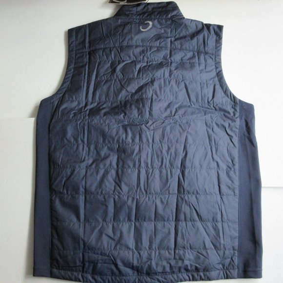 Zero Restriction Golf Vest Z625 Primaloft Navy Men's Medium Signature Bank Logo - Picture 2 of 16